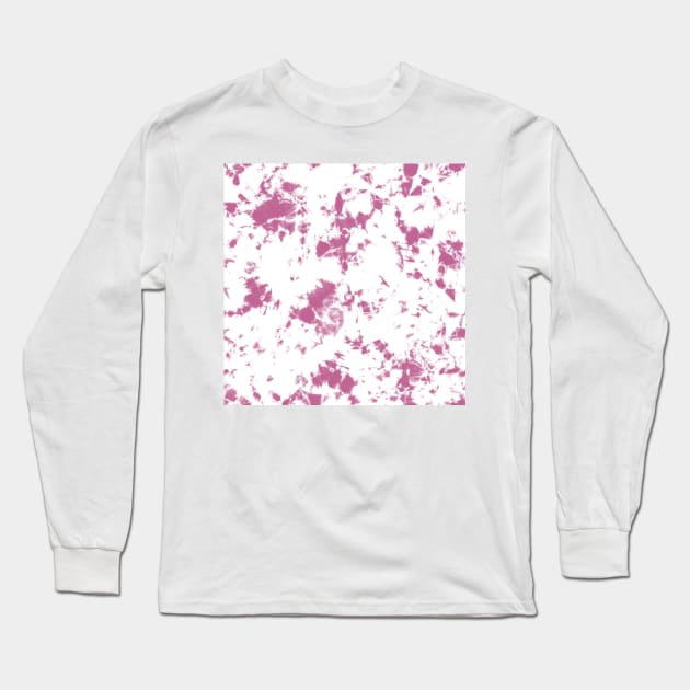 Peony pink and white Storm - Tie-Dye Shibori Texture Long Sleeve T-Shirt by marufemia